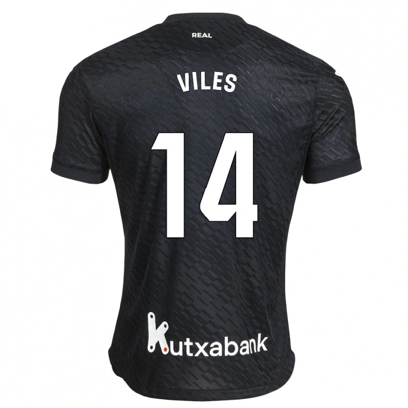 Danxen Niño Camiseta Elene Viles #14 Negro Blanco 2ª Equipación 2026/27 La Camisa
