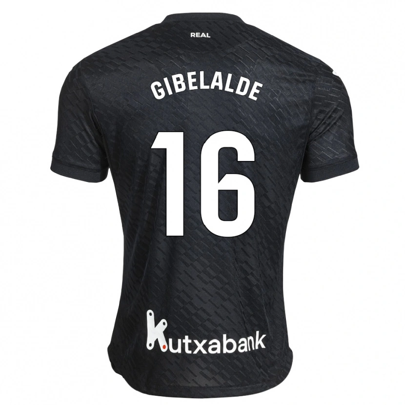Danxen Niño Camiseta Manex Gibelalde #16 Negro Blanco 2ª Equipación 2026/27 La Camisa