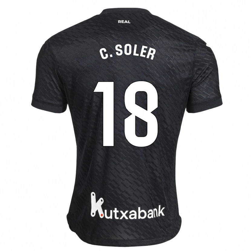 Danxen Niño Camiseta Carlos Soler #18 Negro Blanco 2ª Equipación 2026/27 La Camisa