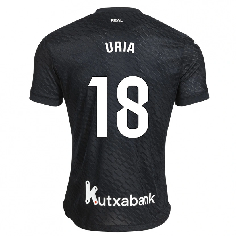 Danxen Niño Camiseta Mirari Uria Gabilondo #18 Negro Blanco 2ª Equipación 2026/27 La Camisa