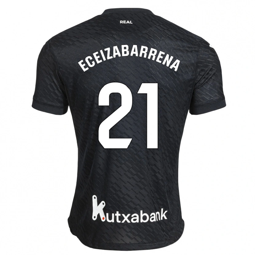 Danxen Niño Camiseta Jon Eceizabarrena #21 Negro Blanco 2ª Equipación 2026/27 La Camisa