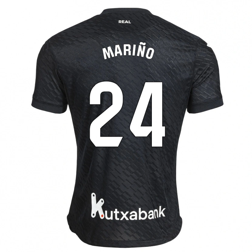 Danxen Niño Camiseta Omar Mariño #24 Negro Blanco 2ª Equipación 2026/27 La Camisa