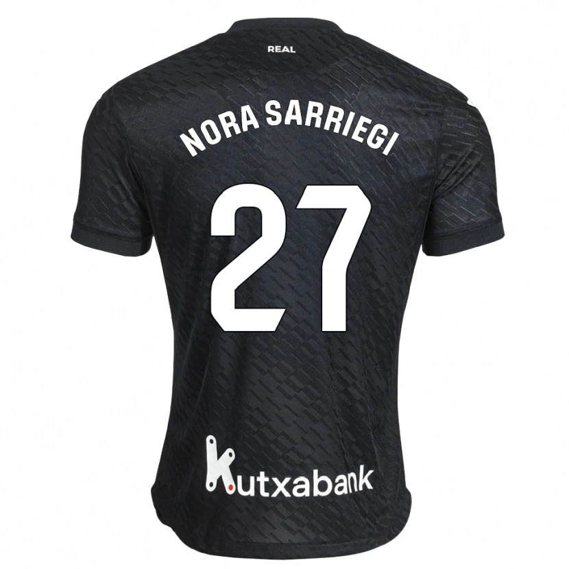Danxen Niño Camiseta Nora Sarriegi Galdos #27 Negro Blanco 2ª Equipación 2026/27 La Camisa