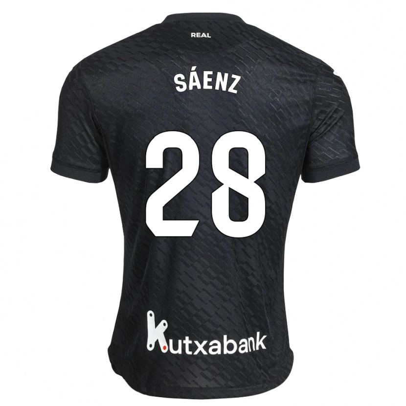Danxen Niño Camiseta Manuel Sáenz #28 Negro Blanco 2ª Equipación 2026/27 La Camisa