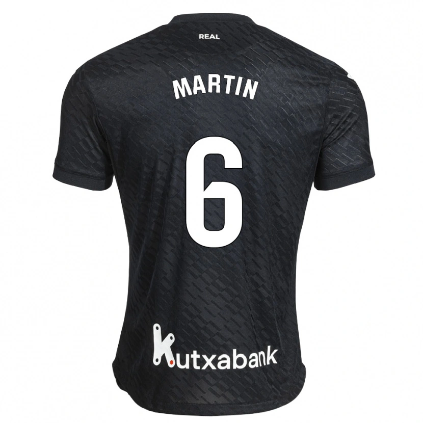 Danxen Niño Camiseta Jon Martín #6 Negro Blanco 2ª Equipación 2026/27 La Camisa