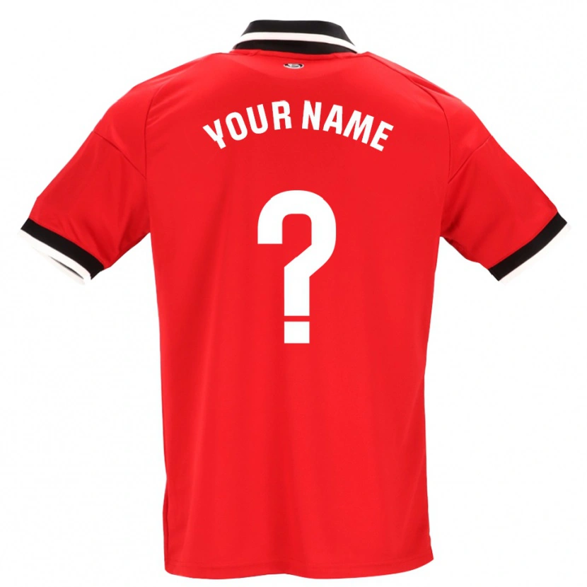Danxen Niño Camiseta Su Nombre #0 Negro Blanco Rojo 2ª Equipación 2026/27 La Camisa