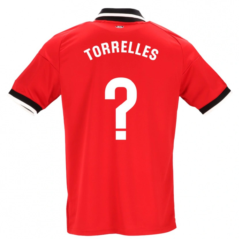 Danxen Niño Camiseta Genís Torrelles #0 Negro Blanco Rojo 2ª Equipación 2026/27 La Camisa