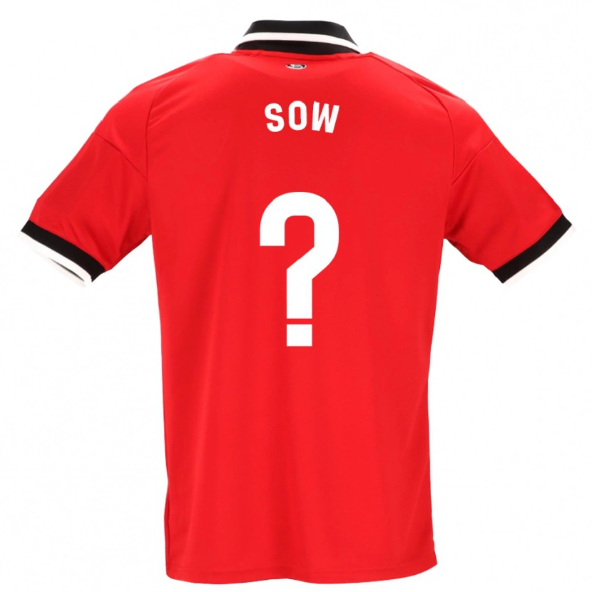 Danxen Niño Camiseta Bakary Sow #0 Negro Blanco Rojo 2ª Equipación 2026/27 La Camisa