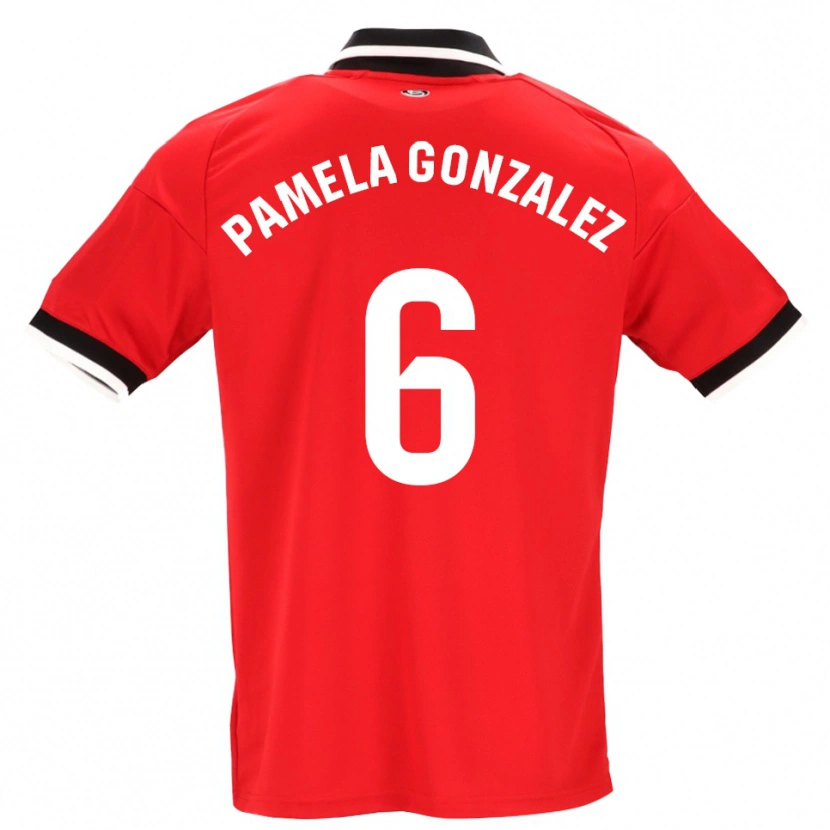 Danxen Niño Camiseta Cinthia Pamela González Medina #6 Negro Blanco Rojo 2ª Equipación 2026/27 La Camisa