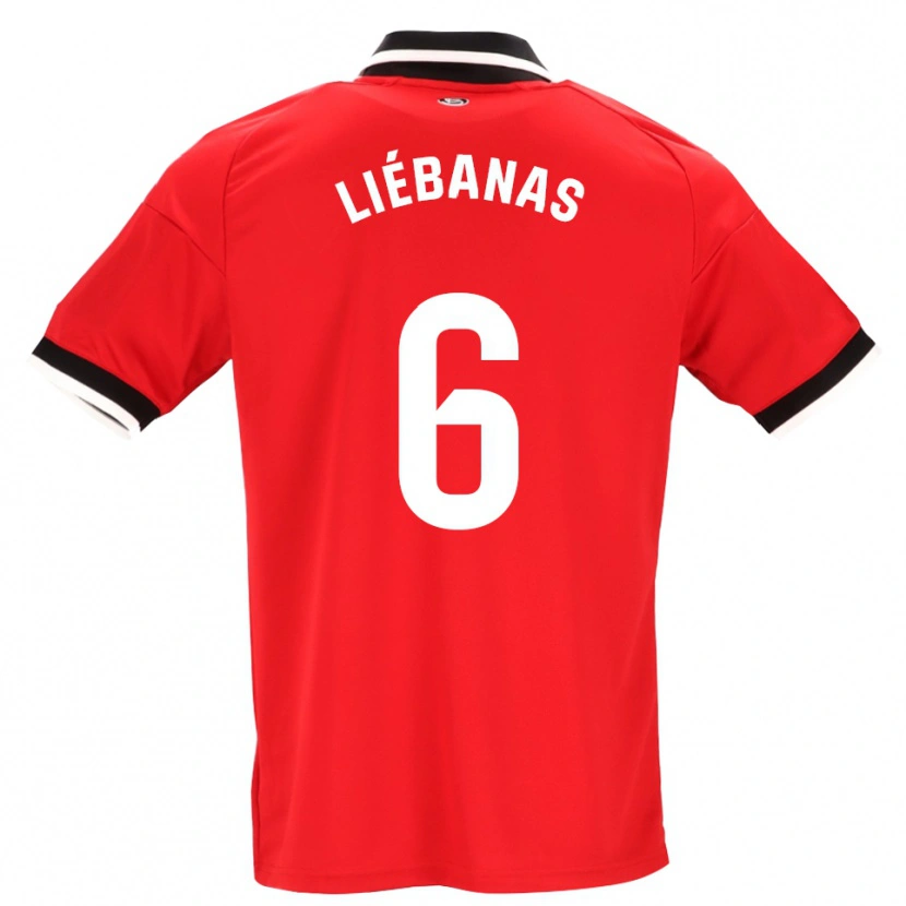 Danxen Niño Camiseta José Manuel Liébanas #6 Negro Blanco Rojo 2ª Equipación 2026/27 La Camisa