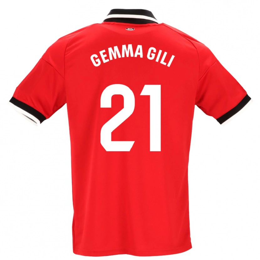 Danxen Niño Camiseta Gemma Gili Giner #21 Negro Blanco Rojo 2ª Equipación 2026/27 La Camisa