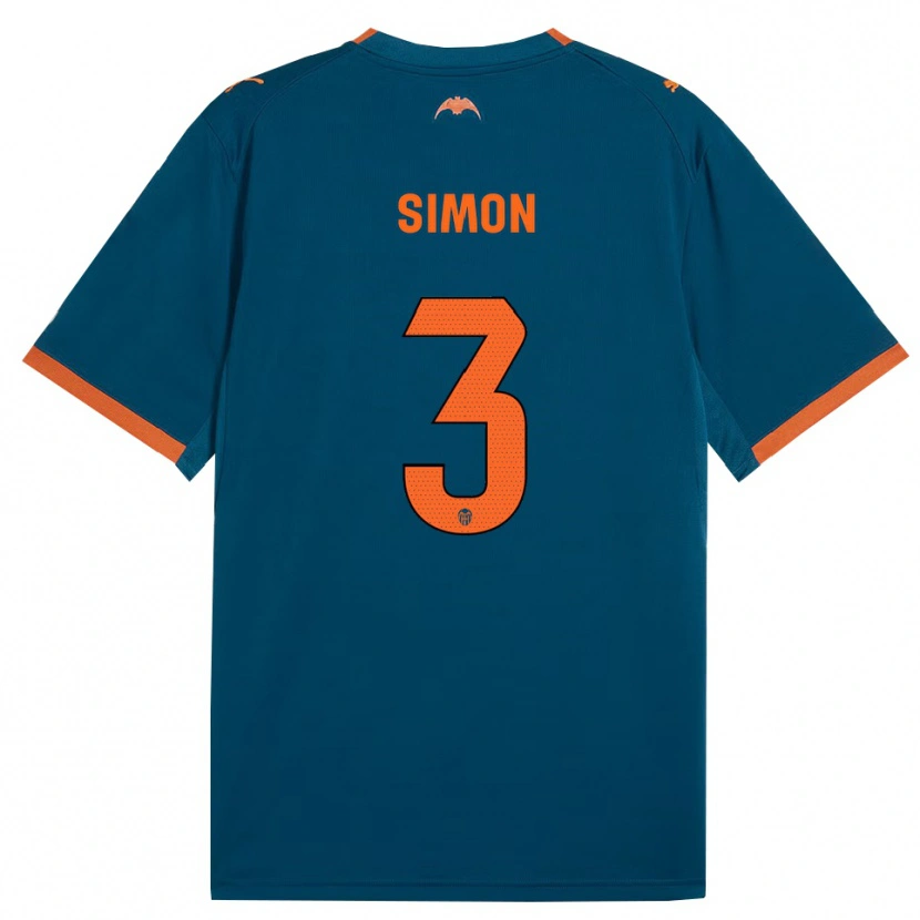 Danxen Niño Camiseta Bénédicte Simon #3 Azul Acero Naranja 2ª Equipación 2026/27 La Camisa