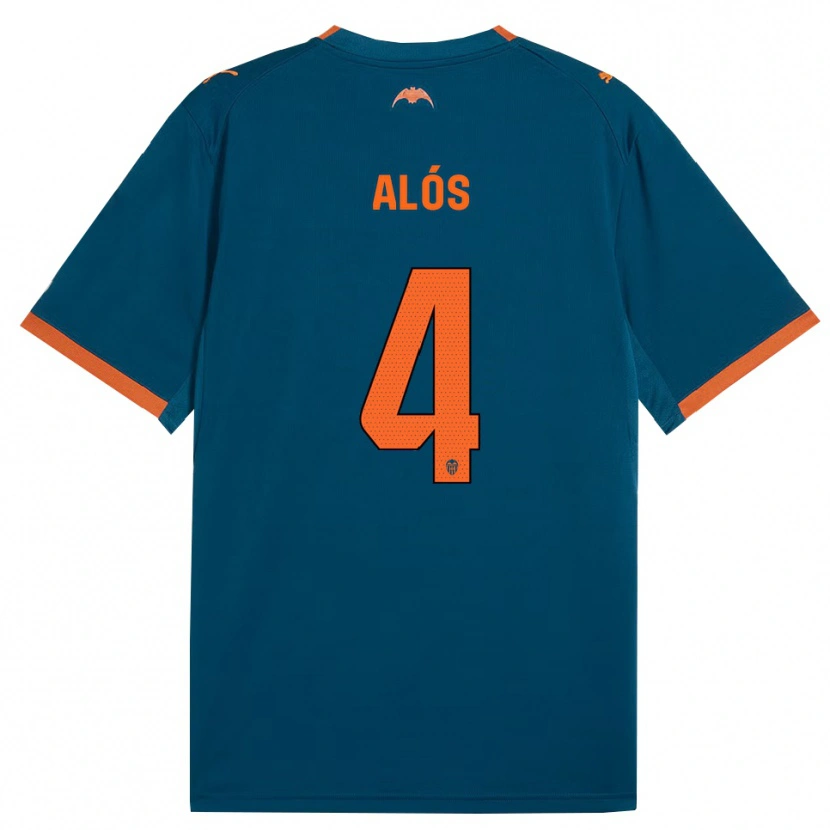 Danxen Niño Camiseta Carlos Alós #4 Azul Acero Naranja 2ª Equipación 2026/27 La Camisa