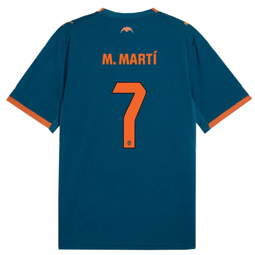 Danxen Niño Camiseta Marina Martí #7 Azul Acero Naranja 2ª Equipación 2026/27 La Camisa