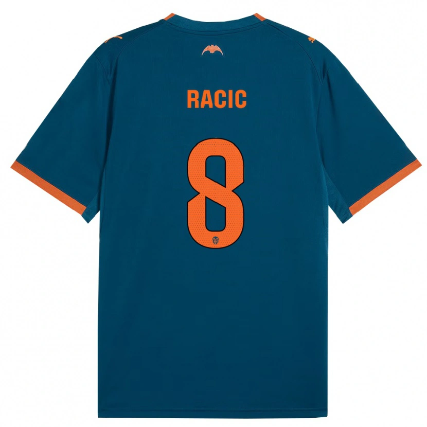 Danxen Niño Camiseta Uros Racic #8 Azul Acero Naranja 2ª Equipación 2026/27 La Camisa