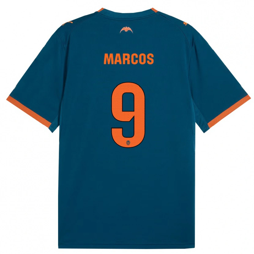 Danxen Niño Camiseta Ana Marcos #9 Azul Acero Naranja 2ª Equipación 2026/27 La Camisa