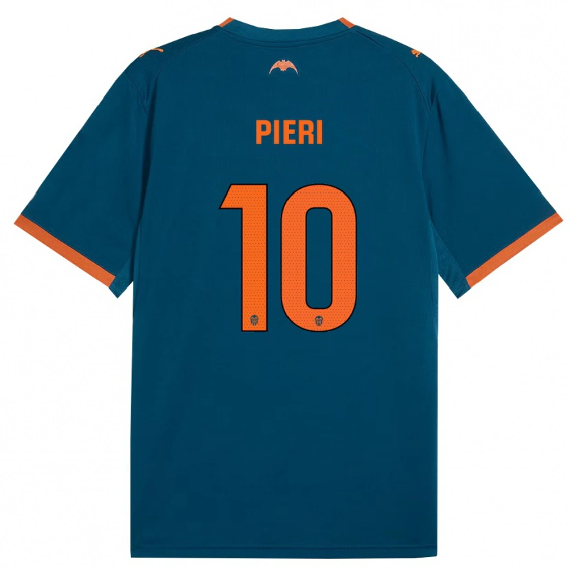 Danxen Niño Camiseta Andreas Pieri #10 Azul Acero Naranja 2ª Equipación 2026/27 La Camisa