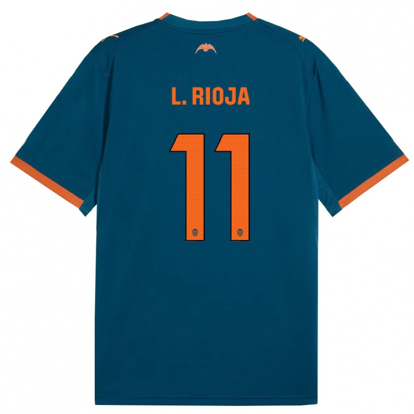 Danxen Niño Camiseta Luis Rioja #11 Azul Acero Naranja 2ª Equipación 2026/27 La Camisa