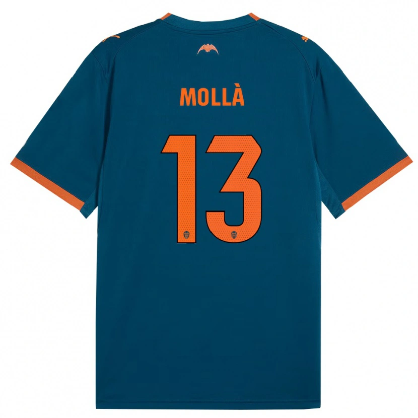 Danxen Niño Camiseta Pablo Mollà #13 Azul Acero Naranja 2ª Equipación 2026/27 La Camisa