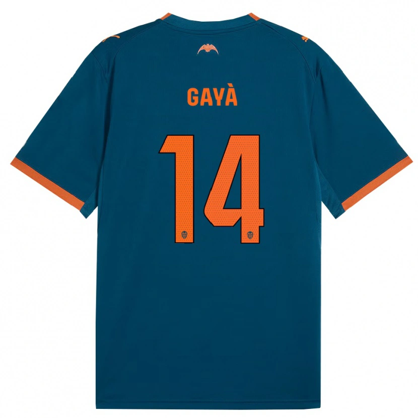 Danxen Niño Camiseta José Gayà #14 Azul Acero Naranja 2ª Equipación 2026/27 La Camisa