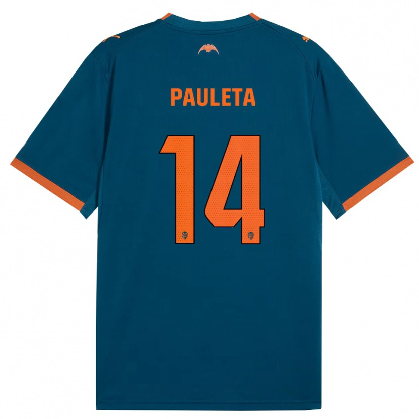 Danxen Niño Camiseta Paula Sancho González #14 Azul Acero Naranja 2ª Equipación 2026/27 La Camisa