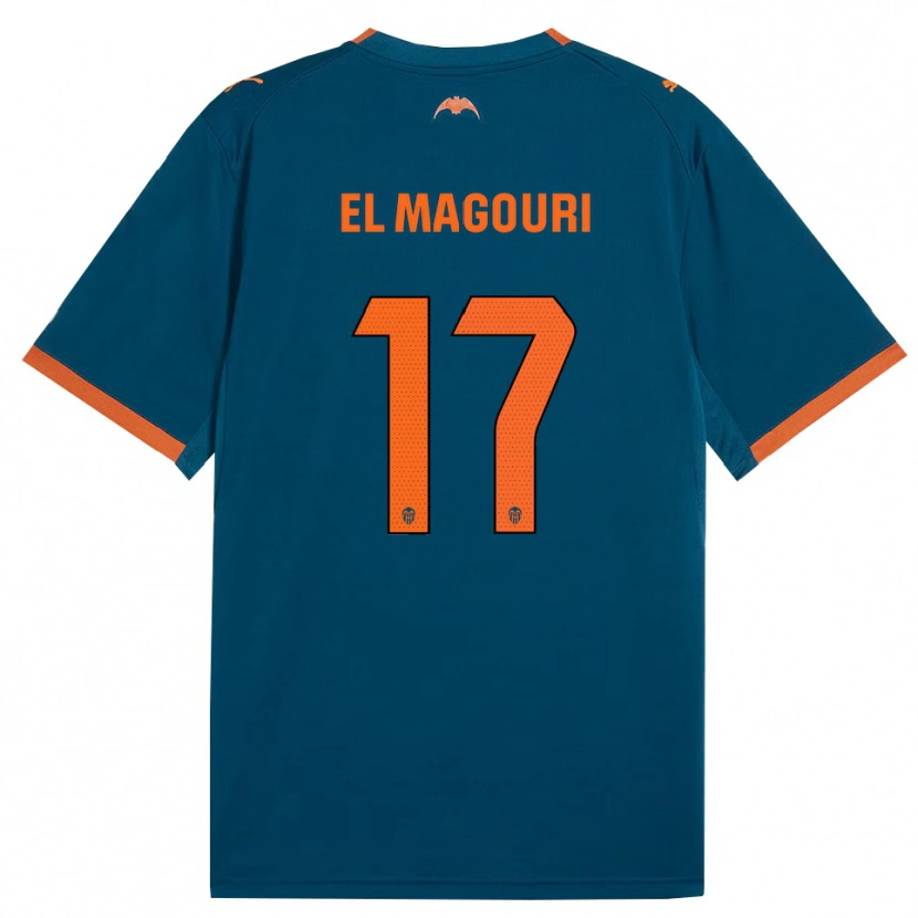 Danxen Niño Camiseta Anas El Magouri #17 Azul Acero Naranja 2ª Equipación 2026/27 La Camisa