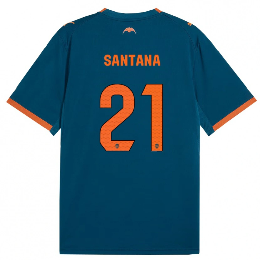 Danxen Niño Camiseta Ismael Santana #21 Azul Acero Naranja 2ª Equipación 2026/27 La Camisa