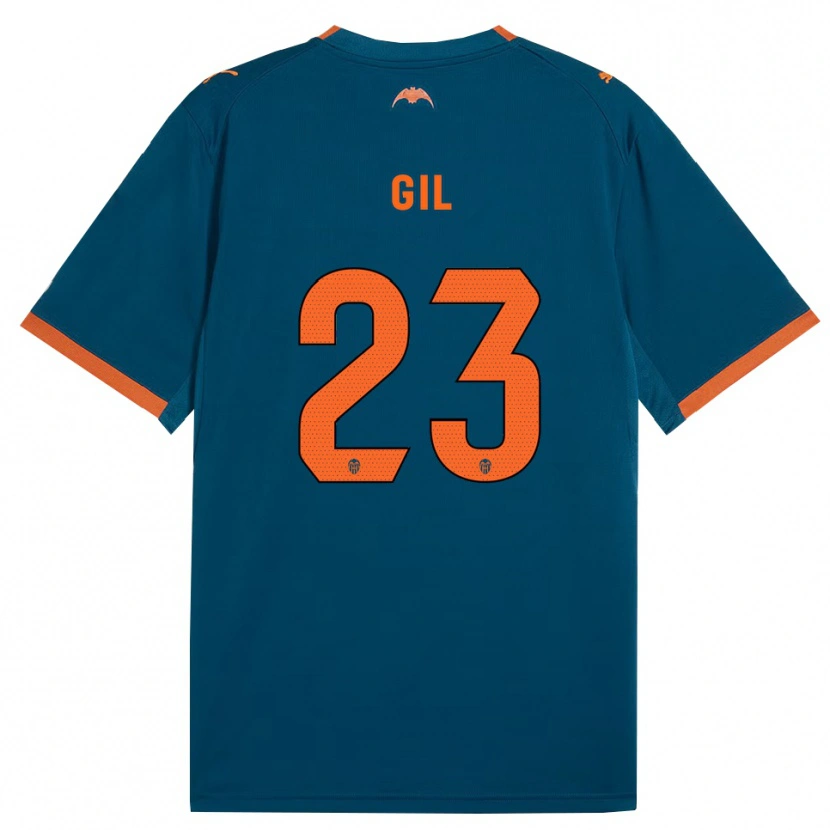 Danxen Niño Camiseta Elena Gil #23 Azul Acero Naranja 2ª Equipación 2026/27 La Camisa
