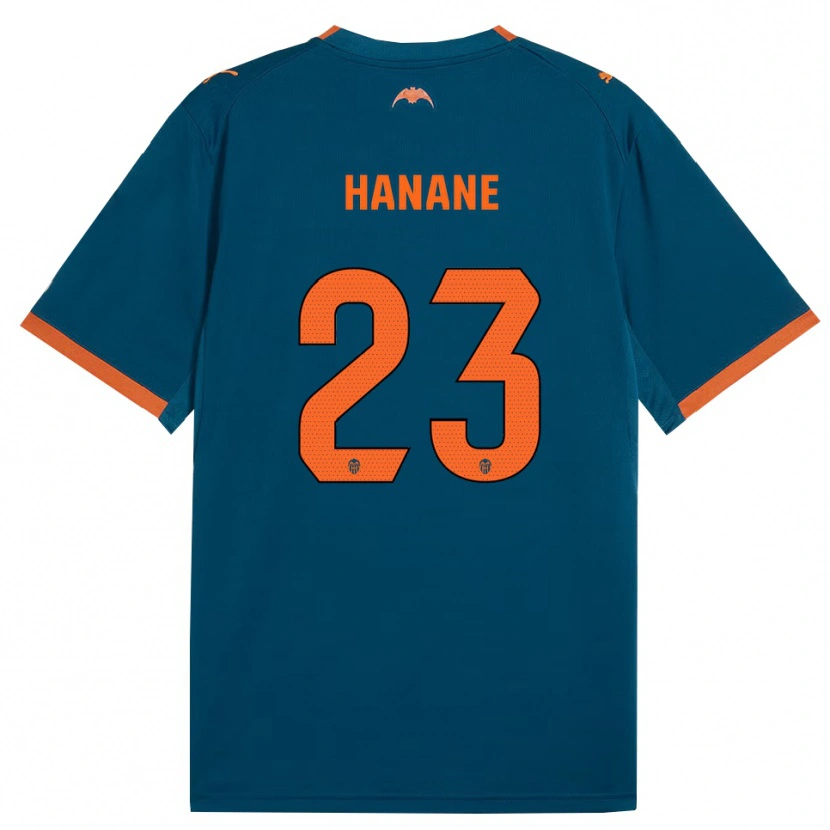 Danxen Niño Camiseta Hanane Ait El Haj #23 Azul Acero Naranja 2ª Equipación 2026/27 La Camisa