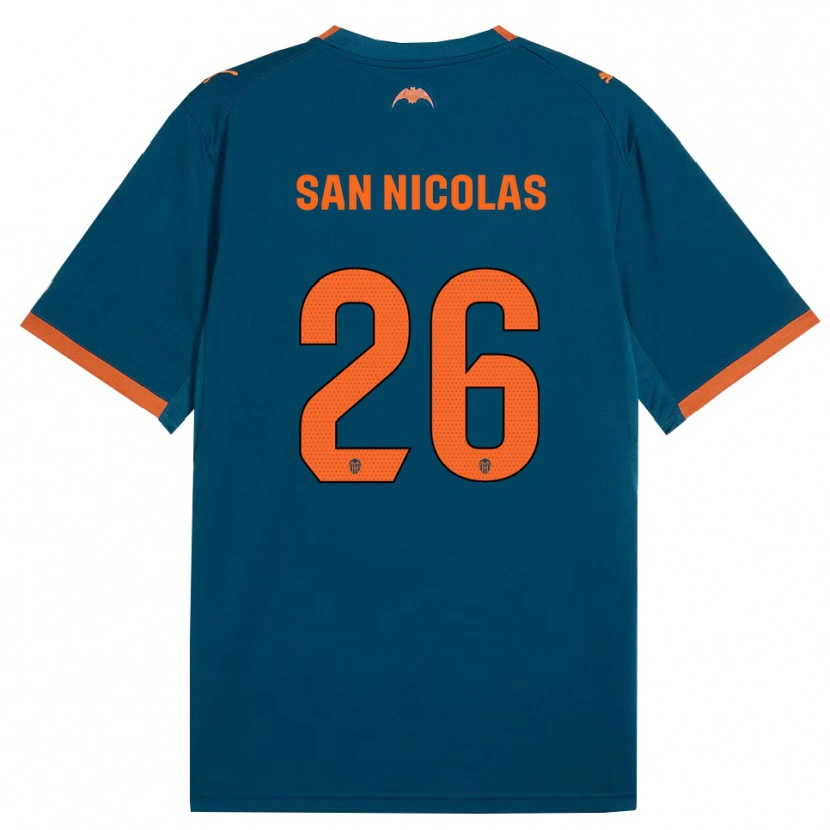 Danxen Niño Camiseta Olga San Nicolas #26 Azul Acero Naranja 2ª Equipación 2026/27 La Camisa