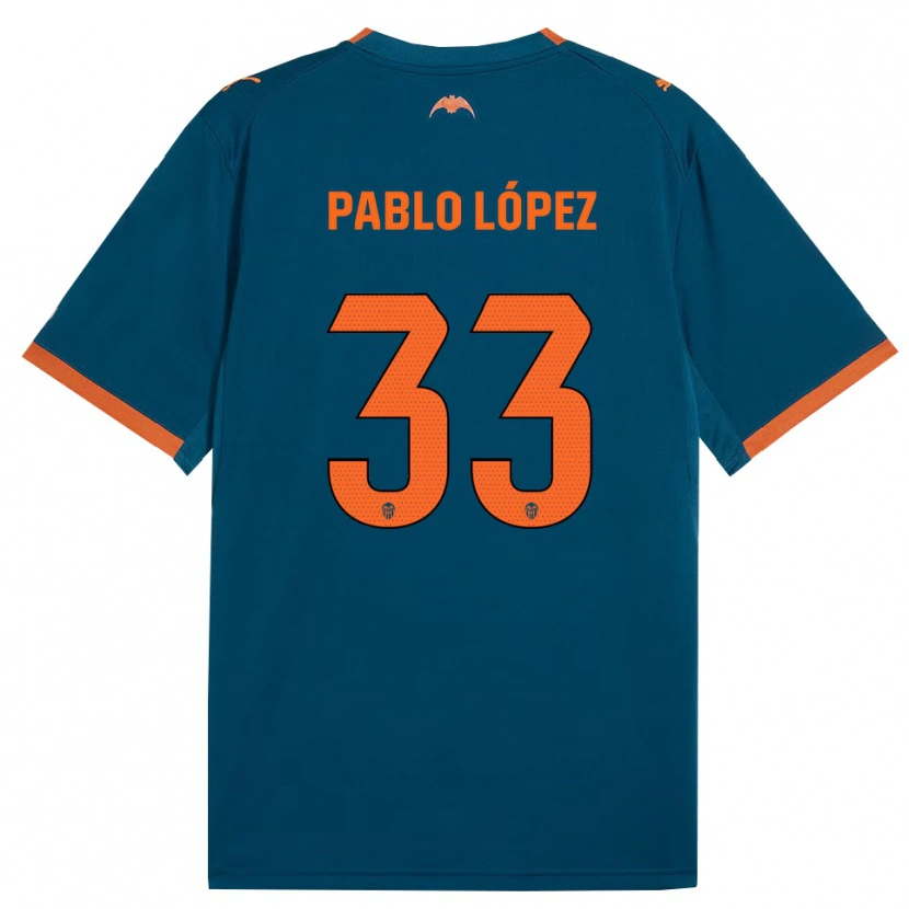 Danxen Niño Camiseta Pablo López #33 Azul Acero Naranja 2ª Equipación 2026/27 La Camisa