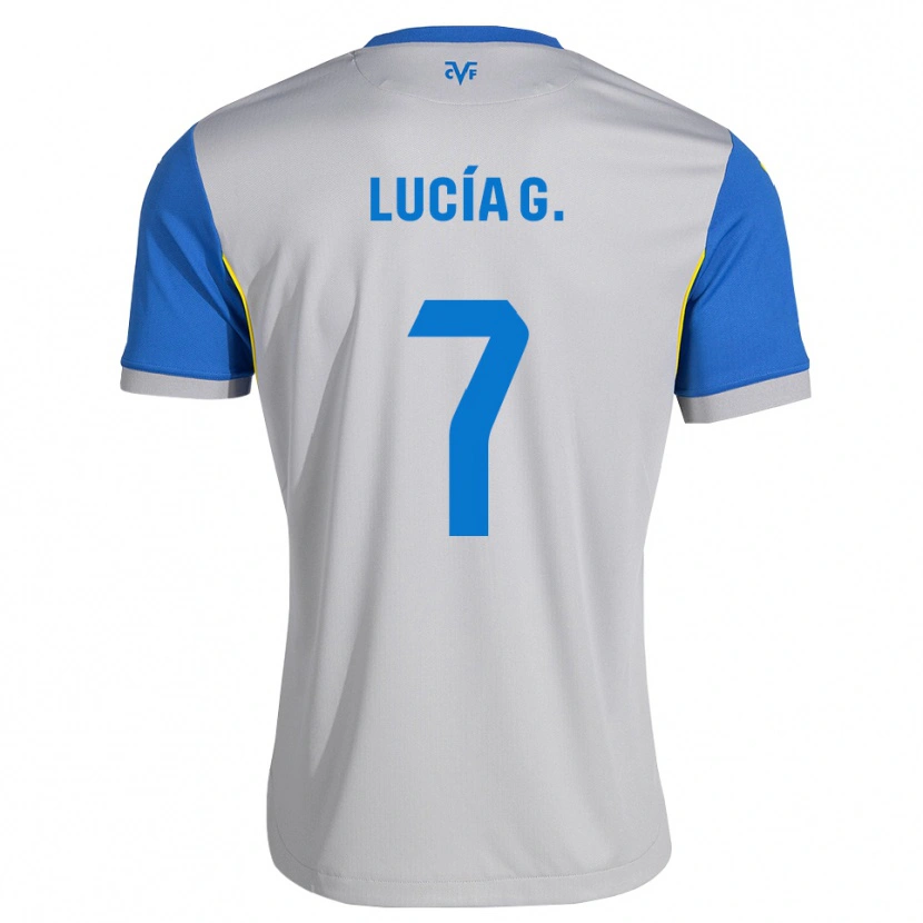 Danxen Niño Camiseta Lucía Gómez #7 Azul Lanzador Gris 2ª Equipación 2026/27 La Camisa