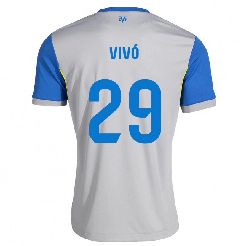 Danxen Niño Camiseta Adrián Vivó #29 Azul Lanzador Gris 2ª Equipación 2026/27 La Camisa
