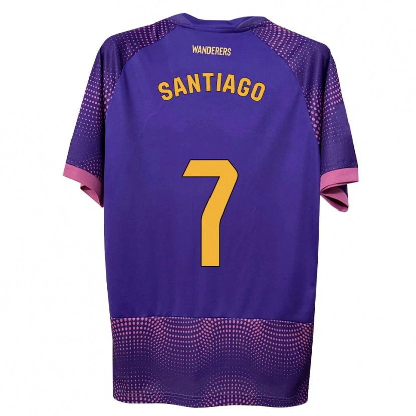 Danxen Niño Camiseta Yago Santiago #7 Morado Blanco Rosa 2ª Equipación 2026/27 La Camisa
