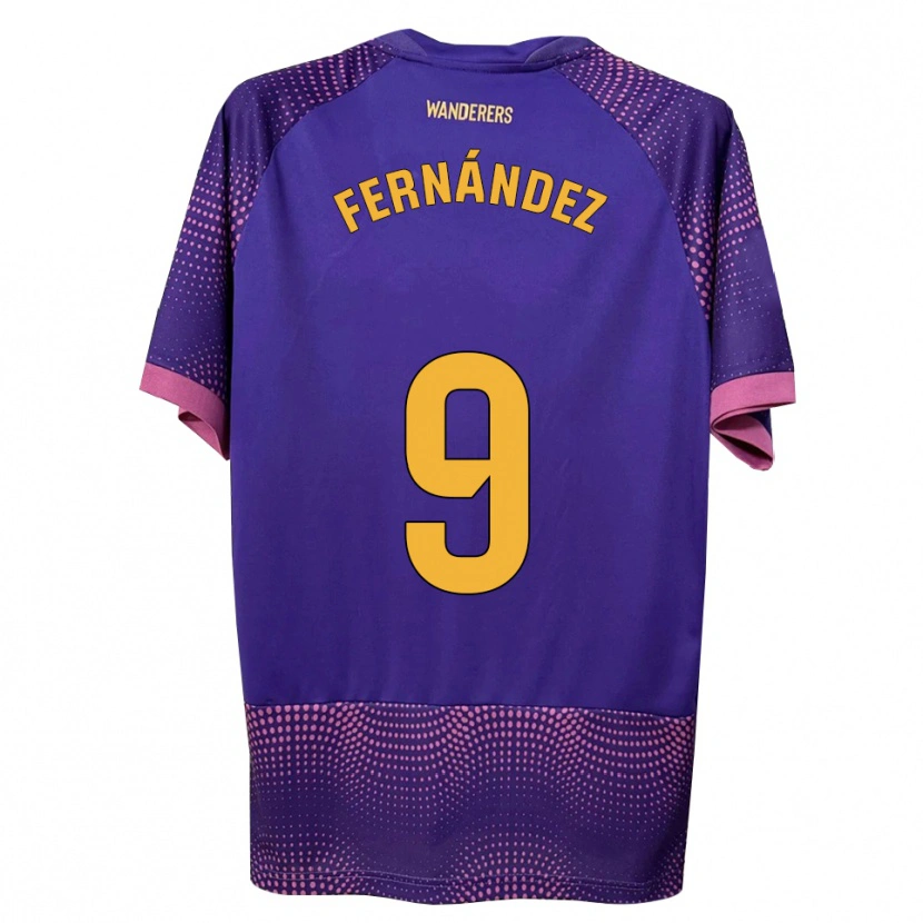 Danxen Niño Camiseta Ismael Fernández #9 Morado Blanco Rosa 2ª Equipación 2026/27 La Camisa