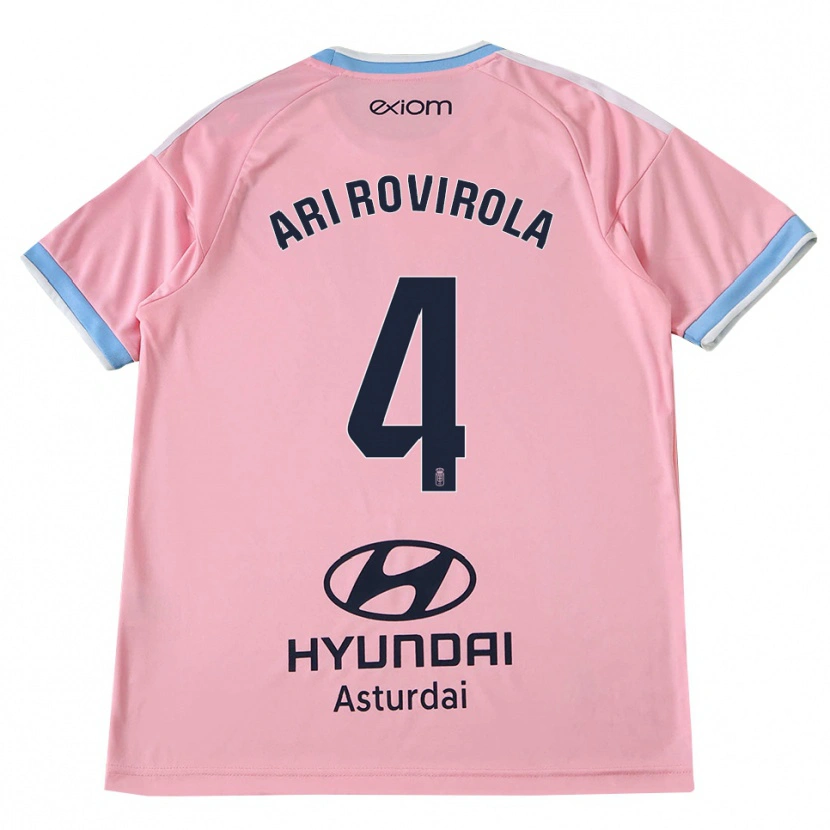 Danxen Niño Camiseta Ari Rovirola #4 Azul Aciano Rosa 2ª Equipación 2026/27 La Camisa