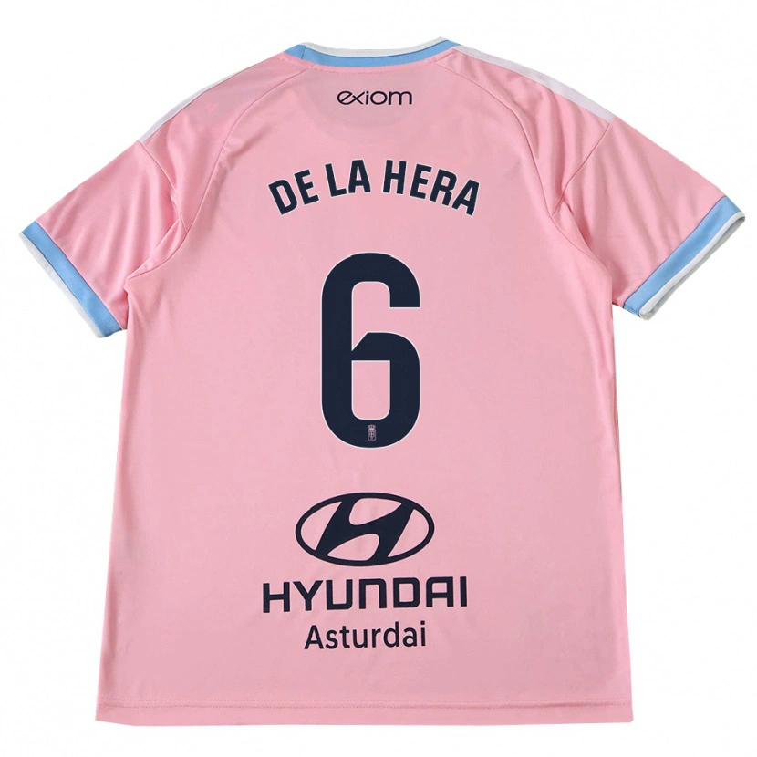 Danxen Niño Camiseta Óscar De La Hera #6 Azul Aciano Rosa 2ª Equipación 2026/27 La Camisa