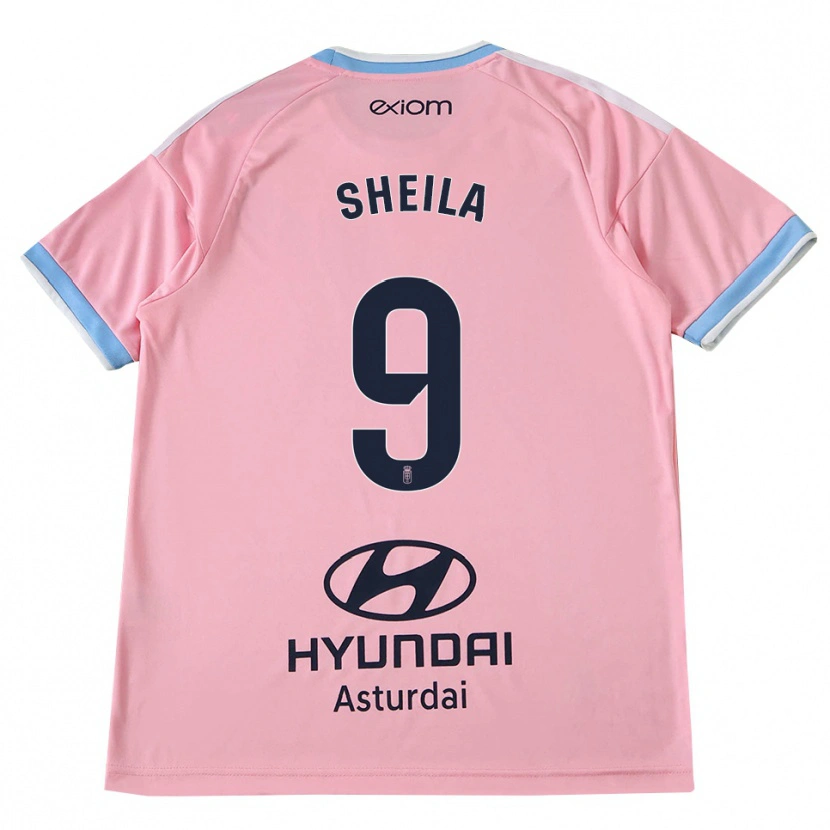 Danxen Niño Camiseta Sheila Elorza Hernández #9 Azul Aciano Rosa 2ª Equipación 2026/27 La Camisa