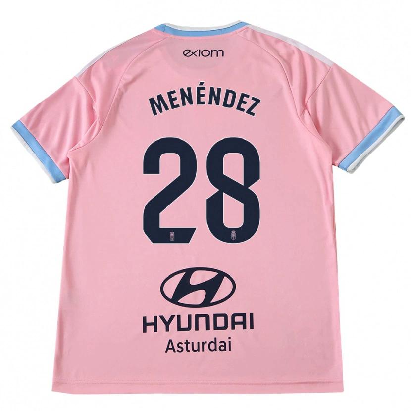 Danxen Niño Camiseta Diego Menéndez #28 Azul Aciano Rosa 2ª Equipación 2026/27 La Camisa