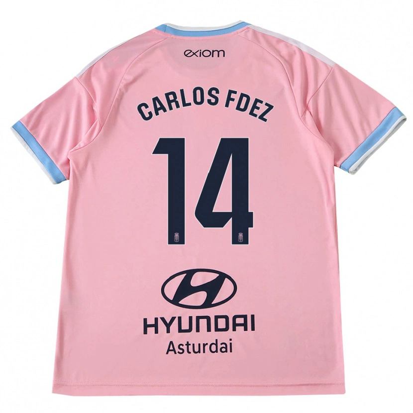 Danxen Niño Camiseta Carlos Fernández #14 Azul Aciano Rosa 2ª Equipación 2026/27 La Camisa