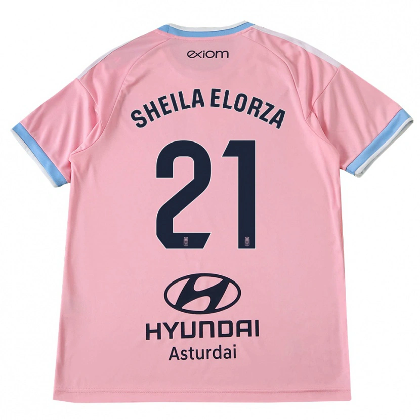 Danxen Niño Camiseta Sheila Elorza #21 Azul Aciano Rosa 2ª Equipación 2026/27 La Camisa