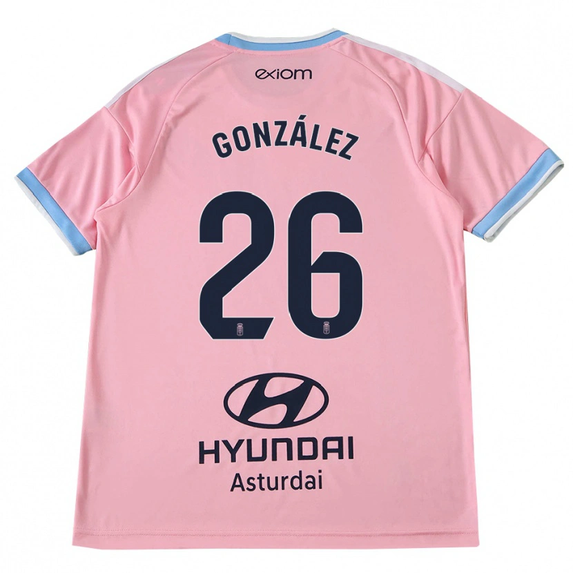Danxen Niño Camiseta Miguel González #26 Azul Aciano Rosa 2ª Equipación 2026/27 La Camisa