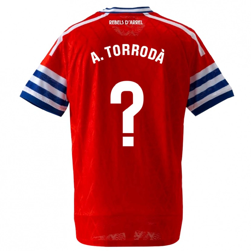 Danxen Niño Camiseta Anna Torrodà Ricard #0 Azul Real Rojo 2ª Equipación 2026/27 La Camisa