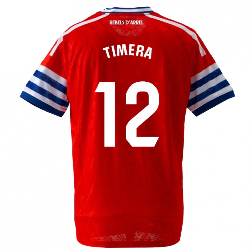 Danxen Niño Camiseta Adama Timera #12 Azul Real Rojo 2ª Equipación 2026/27 La Camisa
