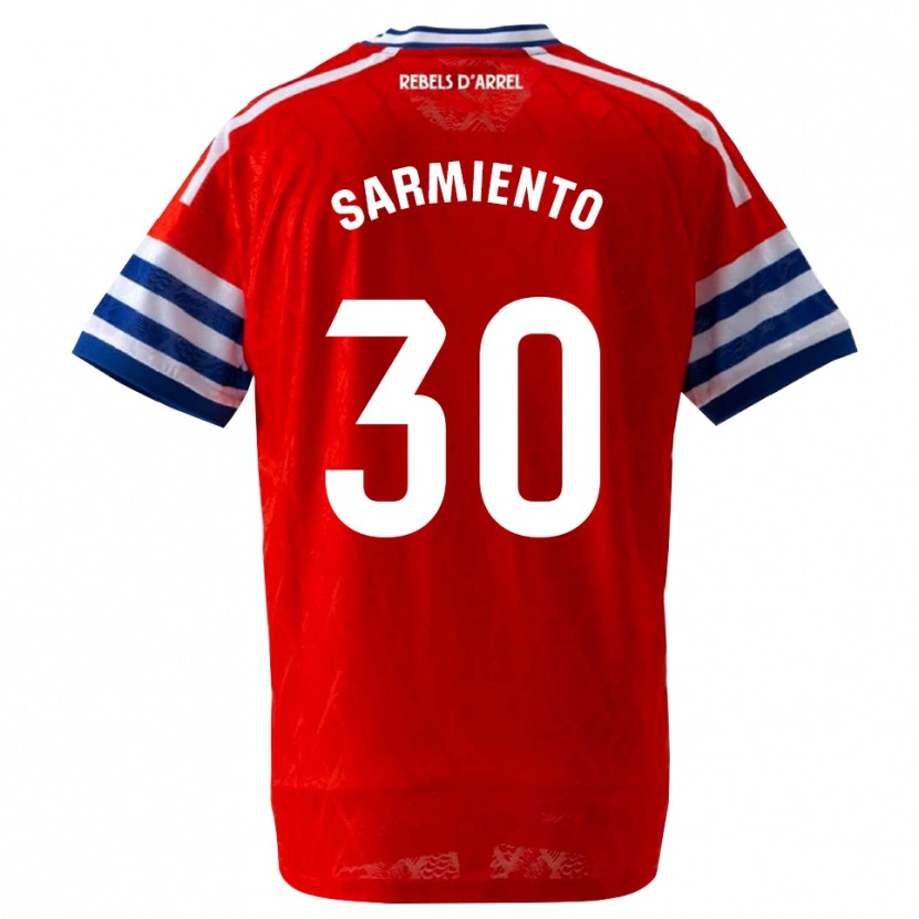 Danxen Niño Camiseta Izan Sarmiento #30 Azul Real Rojo 2ª Equipación 2026/27 La Camisa