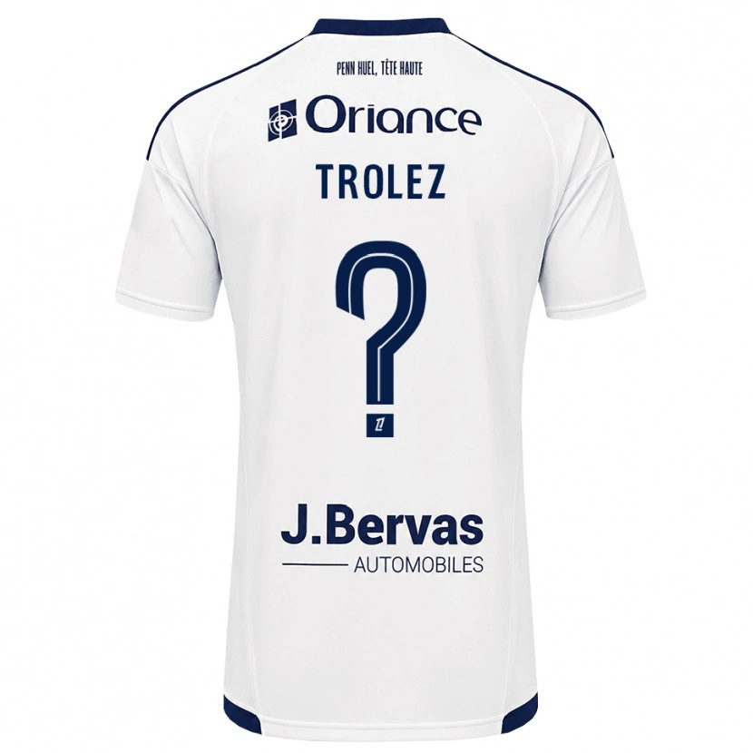 Danxen Niño Camiseta Loann Trolez #0 Azul Marino Blanco 2ª Equipación 2026/27 La Camisa