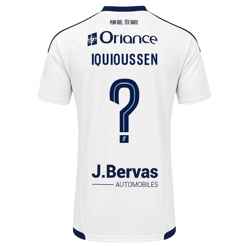 Danxen Niño Camiseta Adam Iquioussen #0 Azul Marino Blanco 2ª Equipación 2026/27 La Camisa