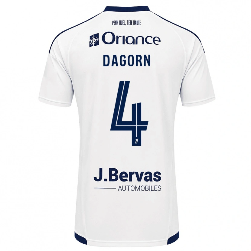 Danxen Niño Camiseta Maxime Dagorn #4 Azul Marino Blanco 2ª Equipación 2026/27 La Camisa