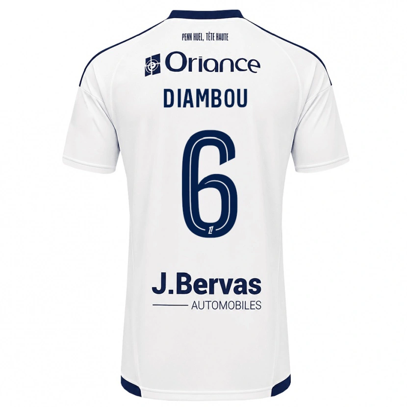 Danxen Niño Camiseta Mamady Diambou #6 Azul Marino Blanco 2ª Equipación 2026/27 La Camisa
