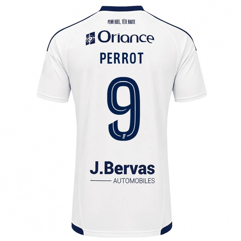 Danxen Niño Camiseta Maël Perrot #9 Azul Marino Blanco 2ª Equipación 2026/27 La Camisa